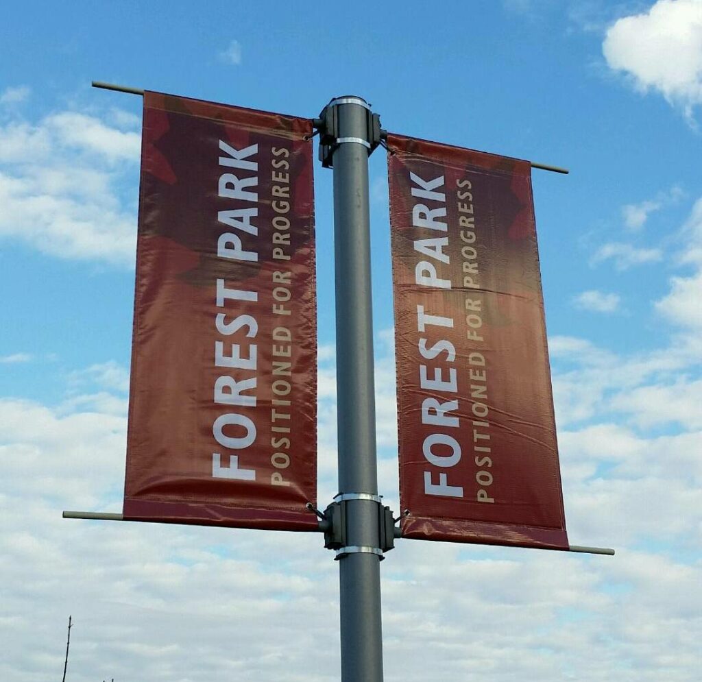 Banners on pole